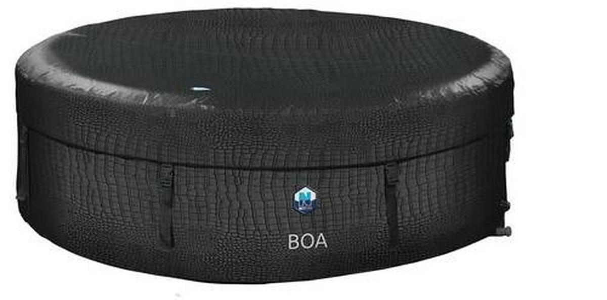 Whirlpool Aufblasbar Netspa Boa Ø 195 X H 70 cm - Schwarz/Grau, Basics, Kunststoff/Metall (195/70cm)