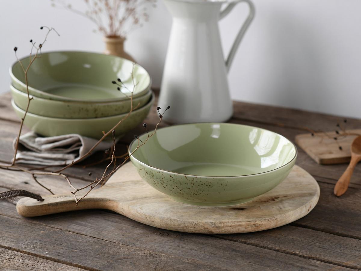 Schüsselset Nature Collection Green Life, 4--Teilig., Grün - Grün, Design, Keramik - Creatable