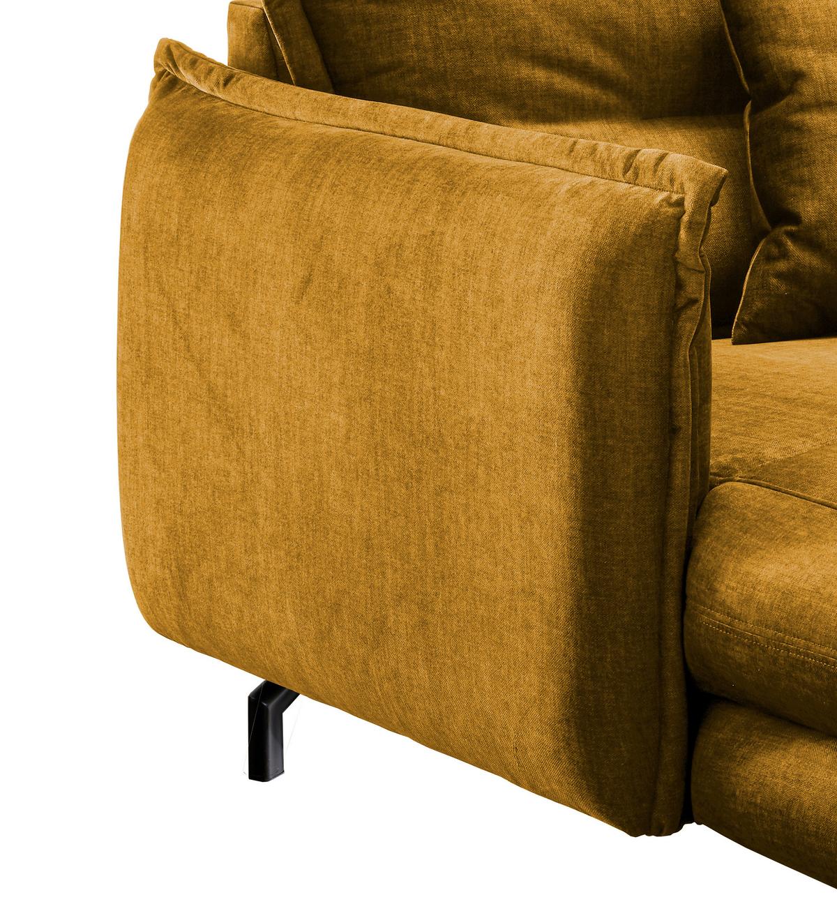 Polstersessel Mit Armlehnen Lava Stoffbezug Gelb - Gelb/Schwarz, MODERN, Textil (111/101/167cm) - Livetastic