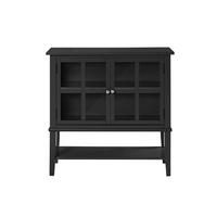 Kommode Franklin Schwarz B: 79 Cm - Schwarz, Design, Glas/Holz (79/77/39cm) - MID.YOU