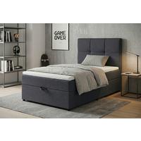 Boxbett Paros 100 100x200 Dunkelgrau - Dunkelgrau/Schwarz, MODERN, Holzwerkstoff/Textil (100/200cm) - MID.YOU