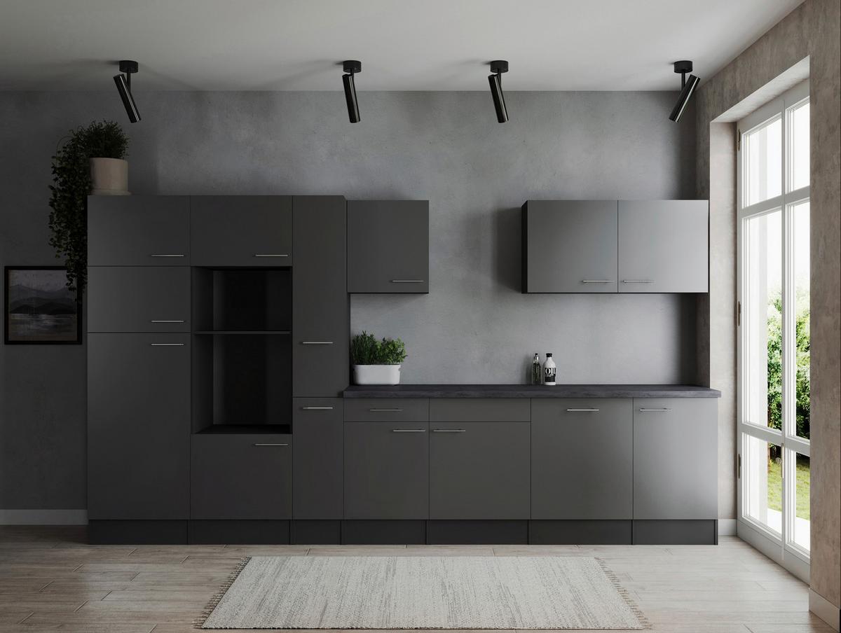 Küchenleerblock Oliver Grau B: 370 cm - Grau, Design, Holzwerkstoff (370cm) - Respekta