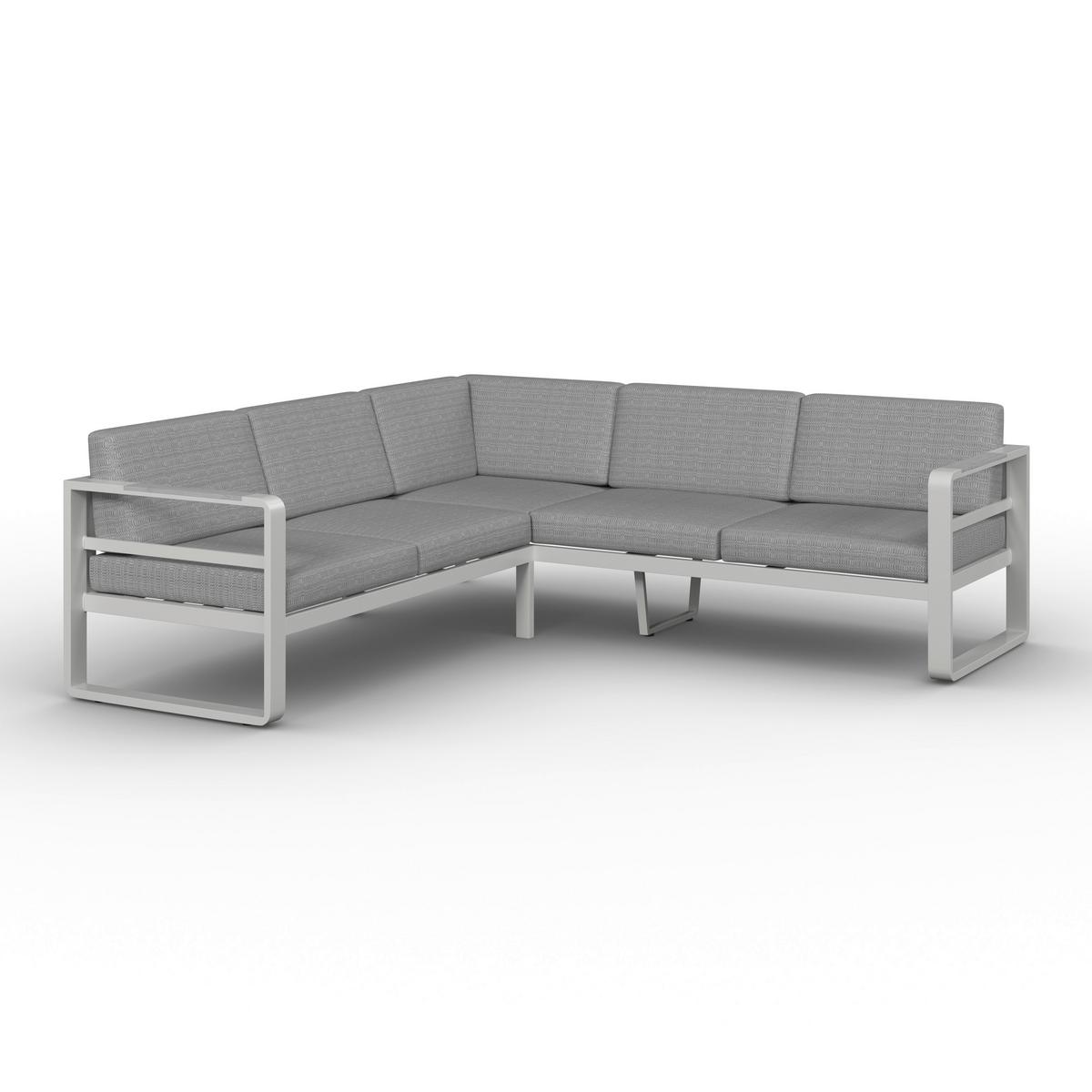 JEDÁLENSKÁ TERASOVÁ SÚPRAVA ARUBA - biela/svetlosivá, Modern, kov/textil - Bessagi Garden