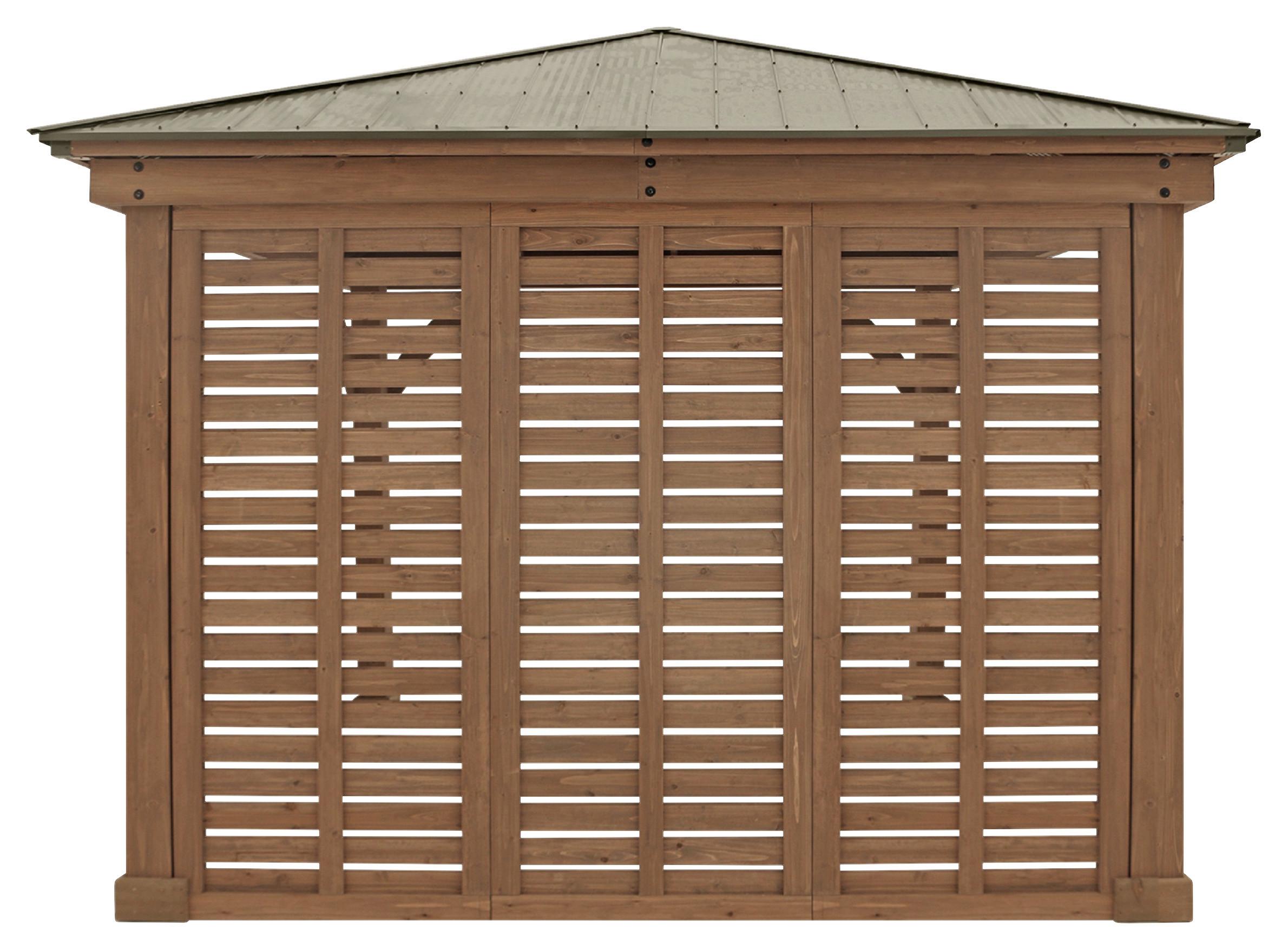 Pavillon-Seitenteil 322,6x226,7 cm Wetterfest - Naturfarben, Basics, Holz (322,6/226,7/7,6cm)