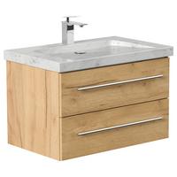 WASCHTISCHKOMBI Yamo, Eichefarben B: 75 cm - Eichefarben, Basics, Holzwerkstoff/Stein (75cm) - MID.YOU