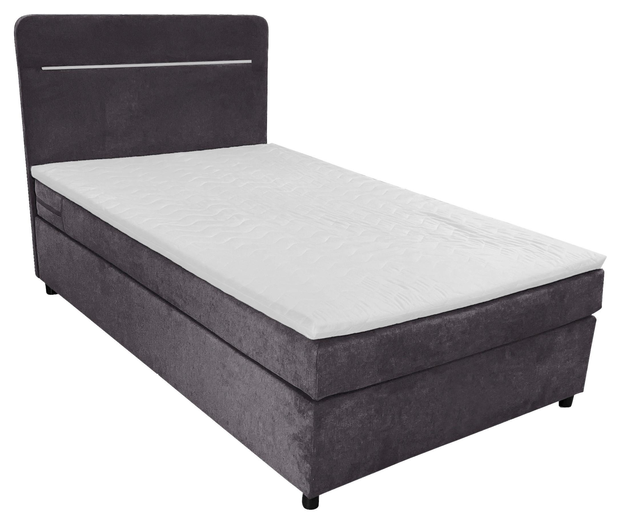 Boxbett Inkl. Topper 120x200 Cm Stream - Anthrazit/Schwarz, Basics, Textil (120/200cm) - Livetastic