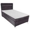 Boxbett Inkl. Topper 120x200 Cm Stream - Anthrazit/Schwarz, Basics, Textil (120/200cm) - Livetastic