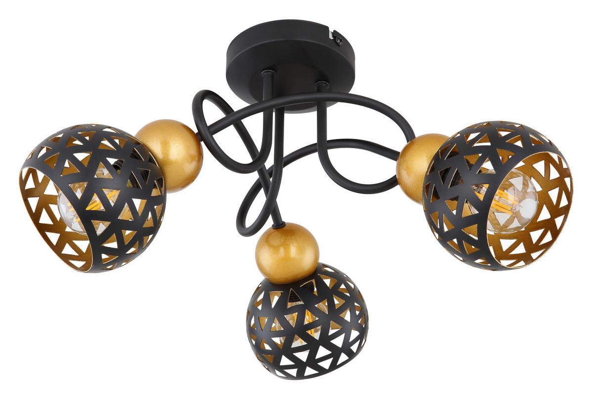Deckenleuchte Sarra Ø 39 cm - Goldfarben/Schwarz, Basics, Metall (39/20cm) - Globo