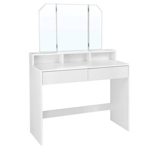 Schminktisch B: 40 Cm Weiß - Weiß, Trend, Glas/Holzwerkstoff (100/40/142cm) - Boxxx