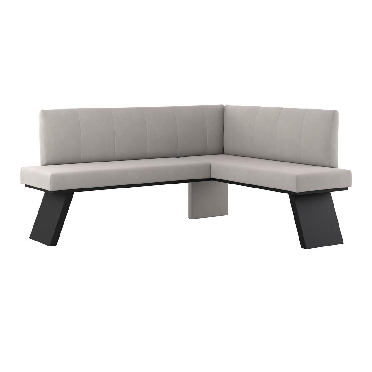 Eckbank Grau Emma Ii 185x150 Cm - Schwarz/Grau, KONVENTIONELL, Holzwerkstoff/Textil (185/150cm)