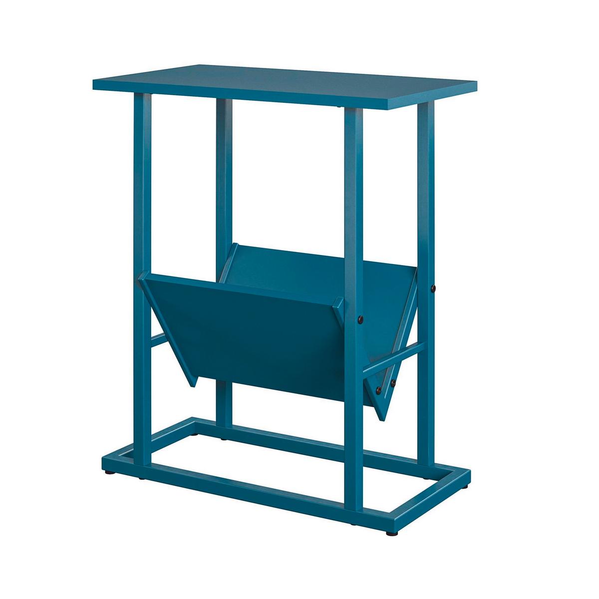 Beistelltisch Metall Blau H: 59 cm - Blau, Design, Papier/Holzwerkstoff (49/59/28cm) - MID.YOU