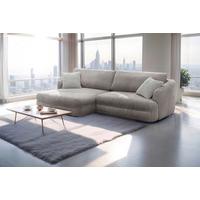 Ecksofa Lush, Taupe Schenkel: 161x284 cm - Taupe/Silberfarben, Design, Textil (161/284cm) - Livetastic