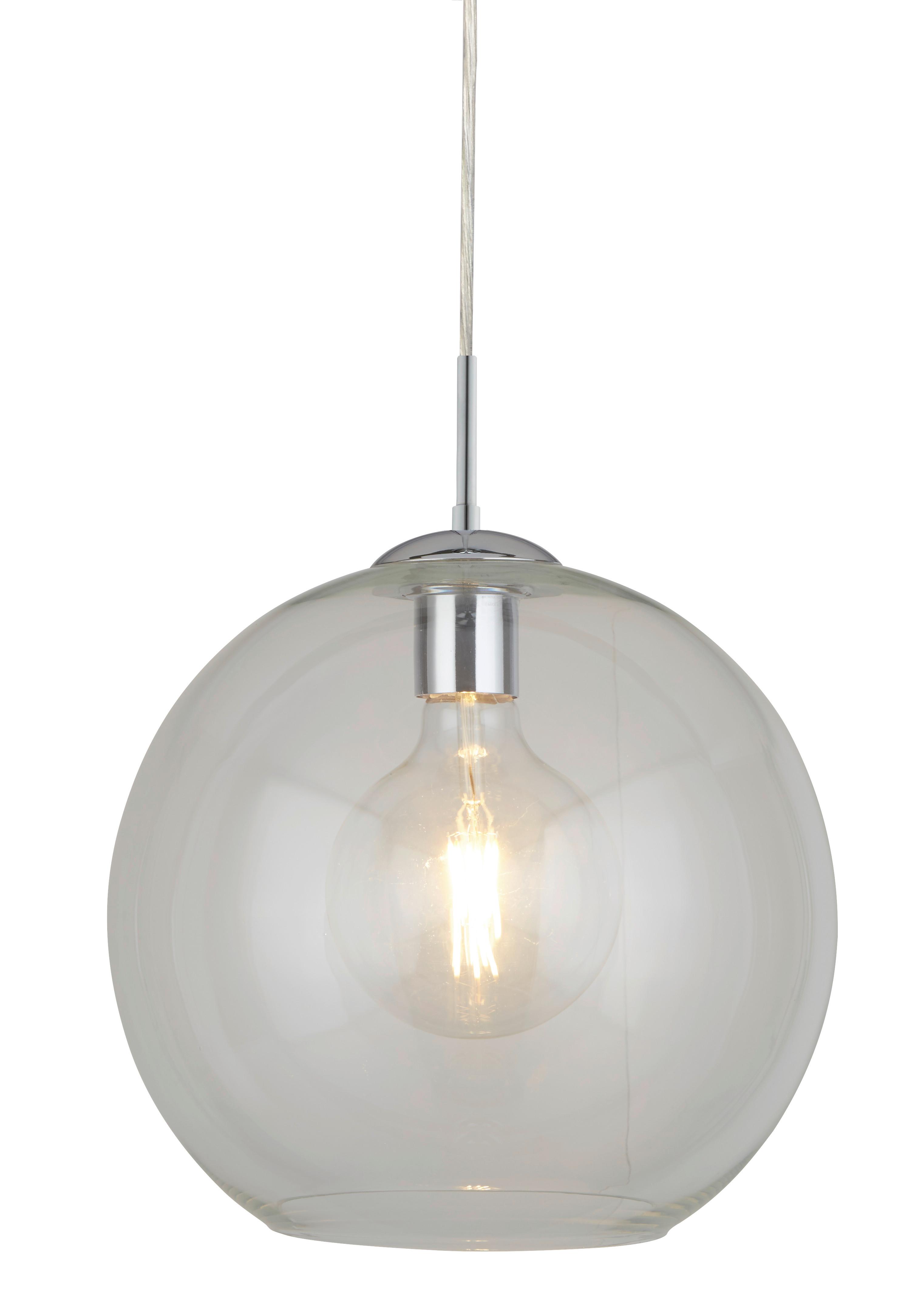 Hängeleuchte Balls H: 120 cm 1-Flammig, höhenverstellbar - Chromfarben, Design, Glas/Metall (30/120cm)