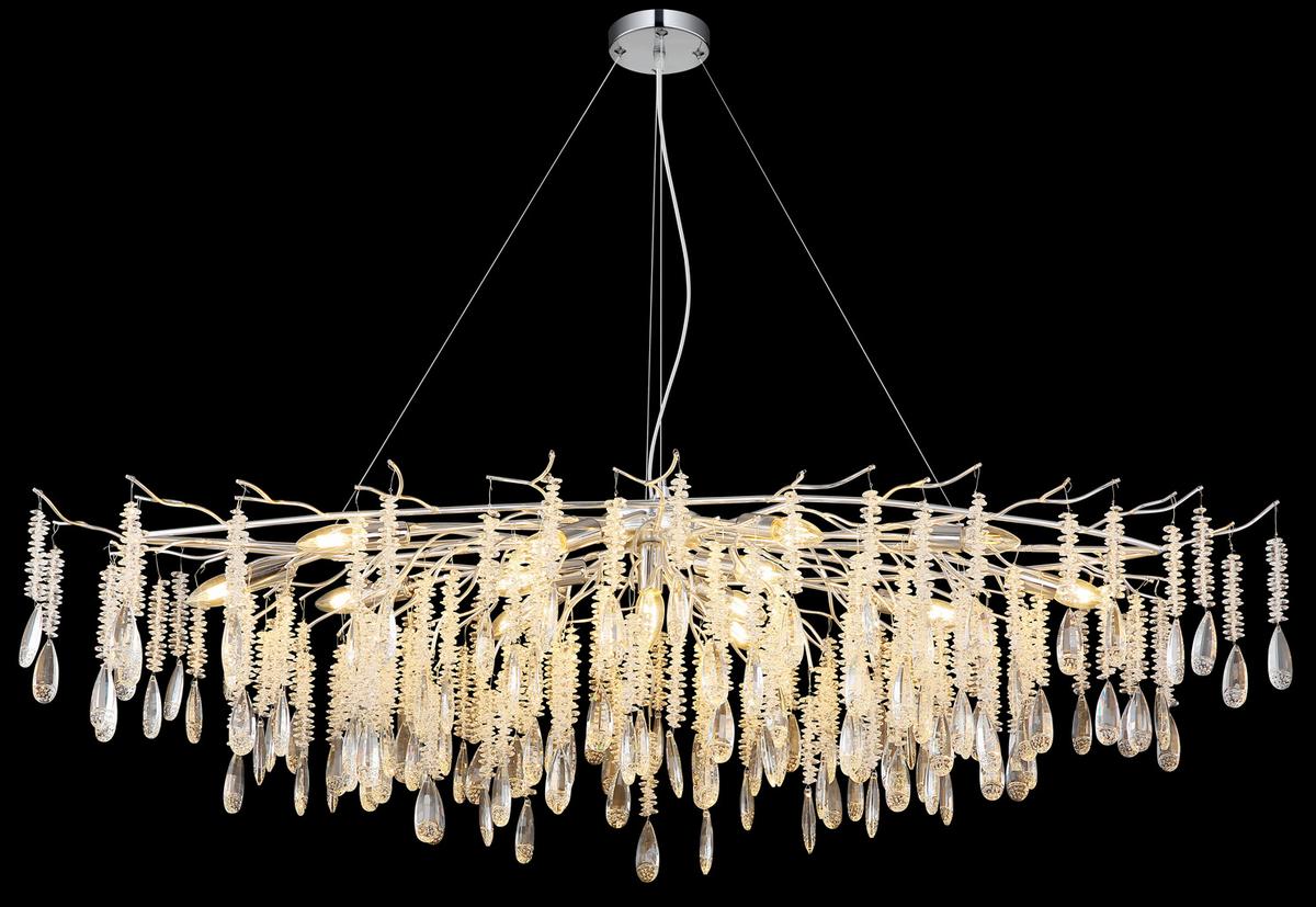 Hängeleuchte Exkl. 14xe14, 40w - Klar/Transparent, KONVENTIONELL, Glas/Kunststoff (150/60/120cm) - Globo