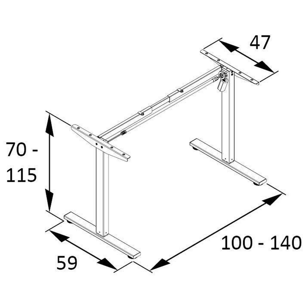 Schreibtisch Arezzo Eichefarben B: 138cm - Eichefarben/Weiß, MODERN, Holzwerkstoff/Metall (138/60/72,7-117,2cm) - MID.YOU