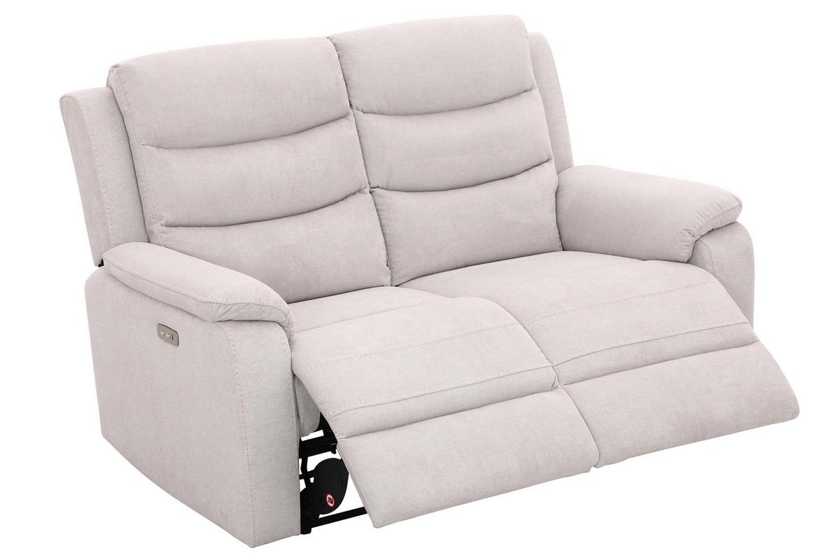 Dvojmiestna relaxačná pohovka, MANCHESTER, béžová - čierna/béžová, Konventionell, textil/plast (153/102/93cm) - Based