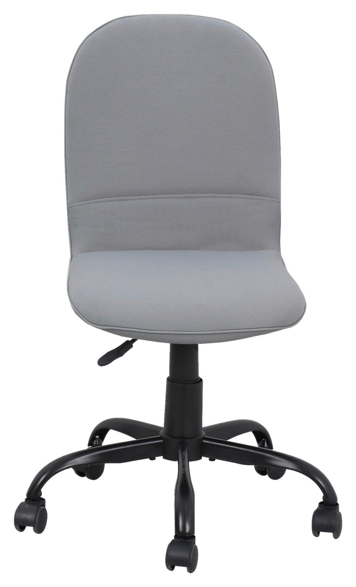 Drehstuhl Trolly - Schwarz Hochglanz/Hellgrau, MODERN, Kunststoff/Textil (42/95/54cm) - MID.YOU
