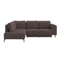 Rohová sedačka VENI, ľavá, hnedý menčester - hnedá/čierna, Modern, textil (210/272cm) - Ondega