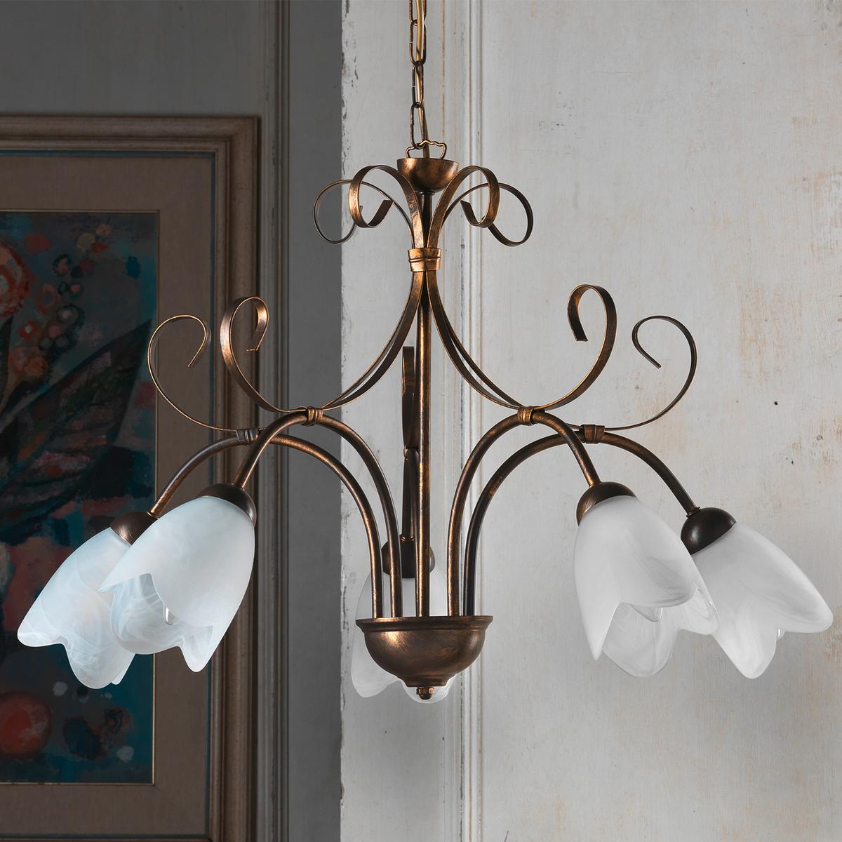 Kronleuchter Odino Braun L: 65 cm - Braun, KONVENTIONELL, Metall (65/65/100cm)