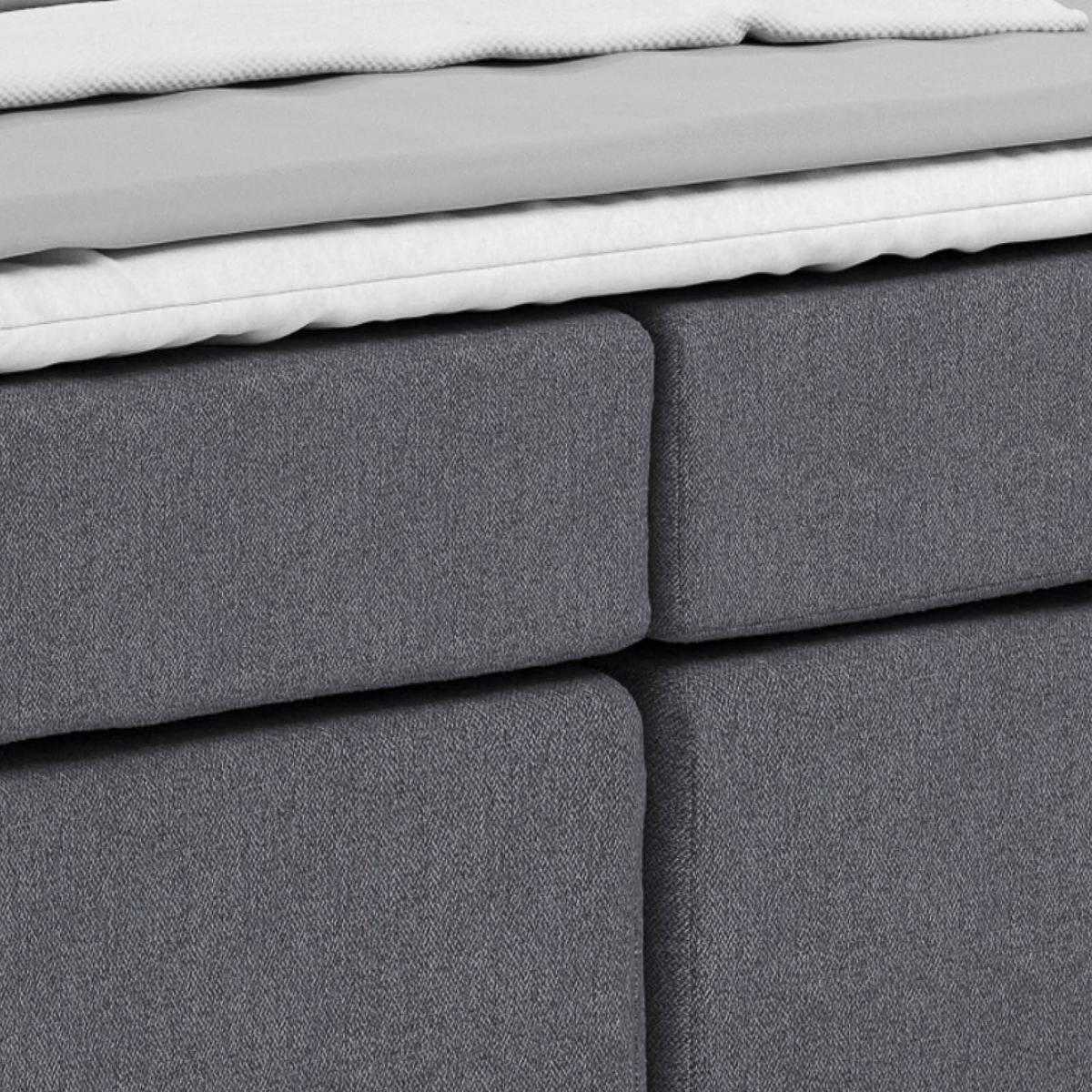 Postel Boxspring NERO PL: 160/200 cm, tmavě šedá - tmavě šedá/světle šedá, Konvenční, kov/textil (160/200cm)