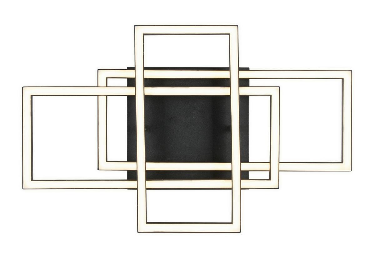 Led Mennyezeti Lámpa Savi - krómszínű/fekete, Modern, műanyag/fém (58/36/9,1cm) - Luca Bessoni