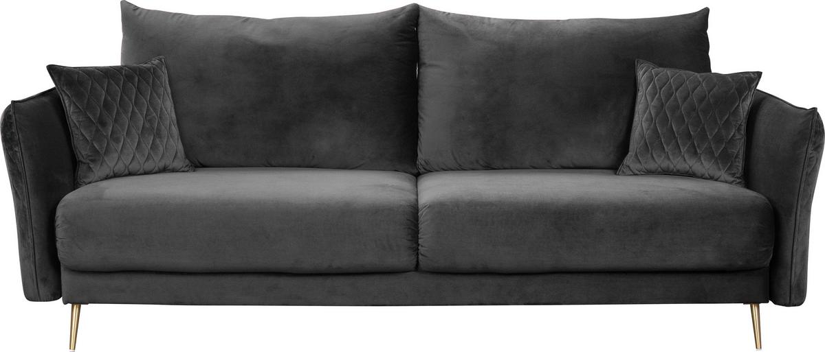 2-sitzer-sofa Mit Schlaffunktion Empoli B: 235cm - Goldfarben/Grau, Basics, Textil (235/96/104cm) - MID.YOU