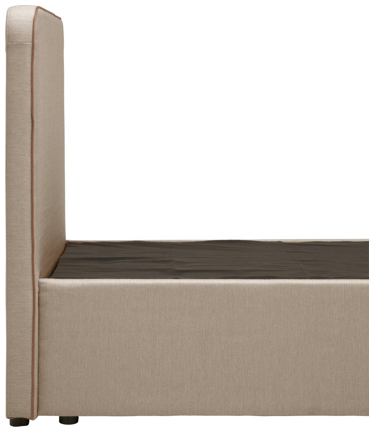 Boxbett Mit Topper 90x200 Cm Anton, Beige - Beige, KONVENTIONELL, Holz/Textil (90/200cm) - P & B
