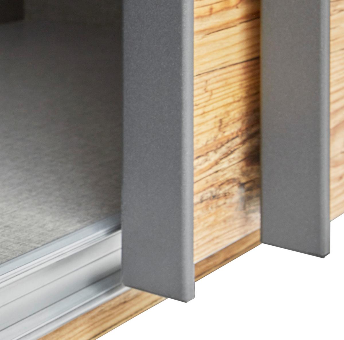 Schwebetürenschrank 270cm Alicante, Alpinlook/Betonoxid - Fichtefarben/Eichefarben, MODERN, Holzwerkstoff (270/210/60cm) - Luca Bessoni