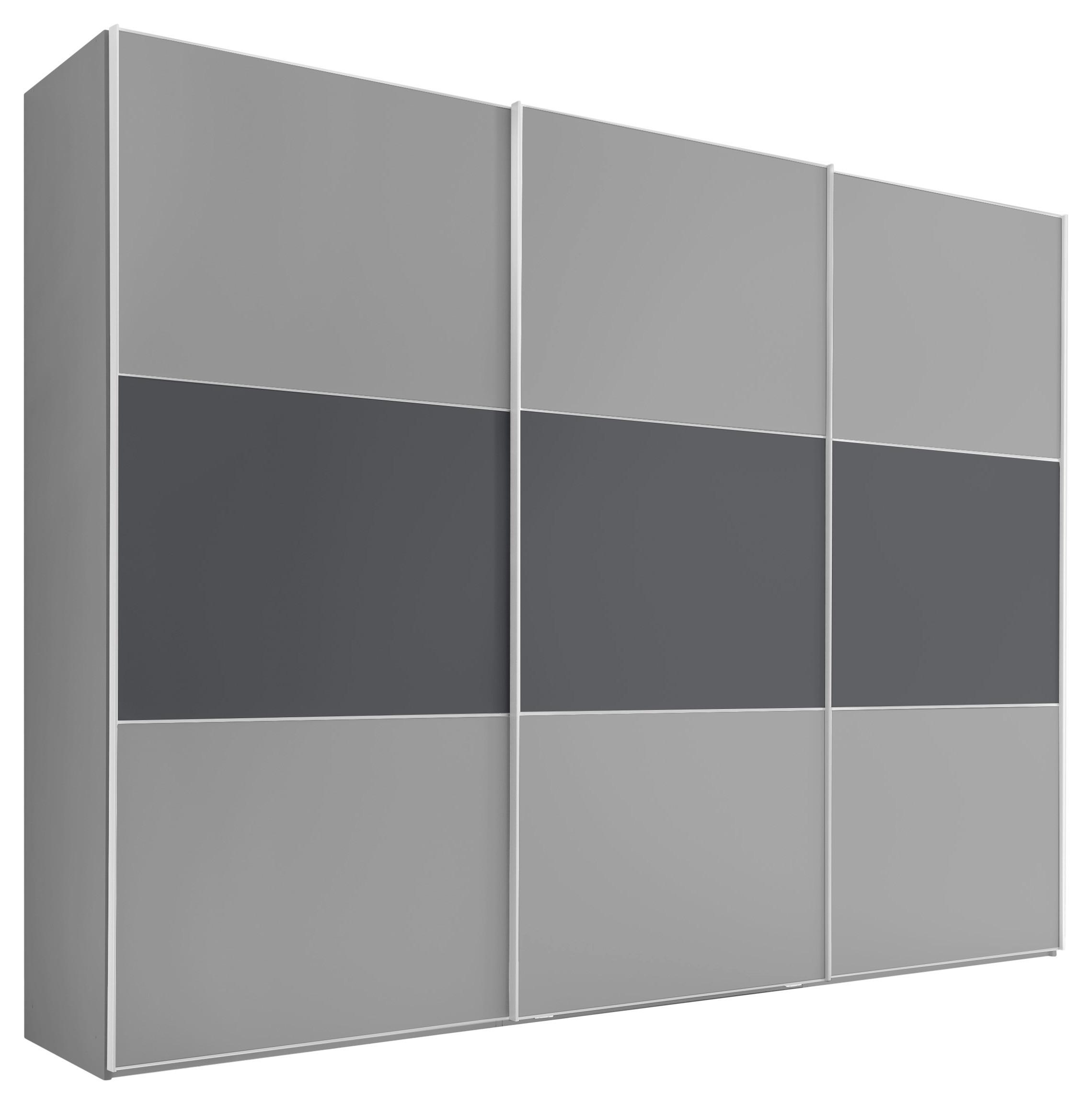 Schwebetürenschrank 249cm Includo, Grau/anthrazit - Dunkelgrau/Anthrazit, MODERN (249/222/68cm) - MID.YOU