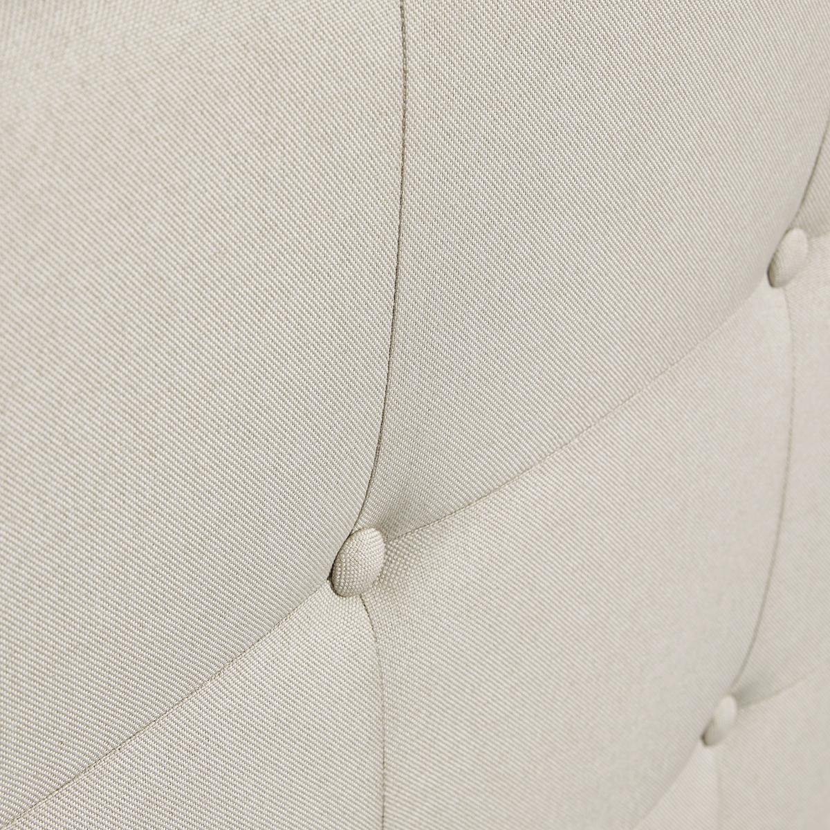 Manželská postel FREDERICO, 180x200, béžová - černá/krémová, Moderní, kompozitní dřevo/textil (180/200cm) - Bessagi Home