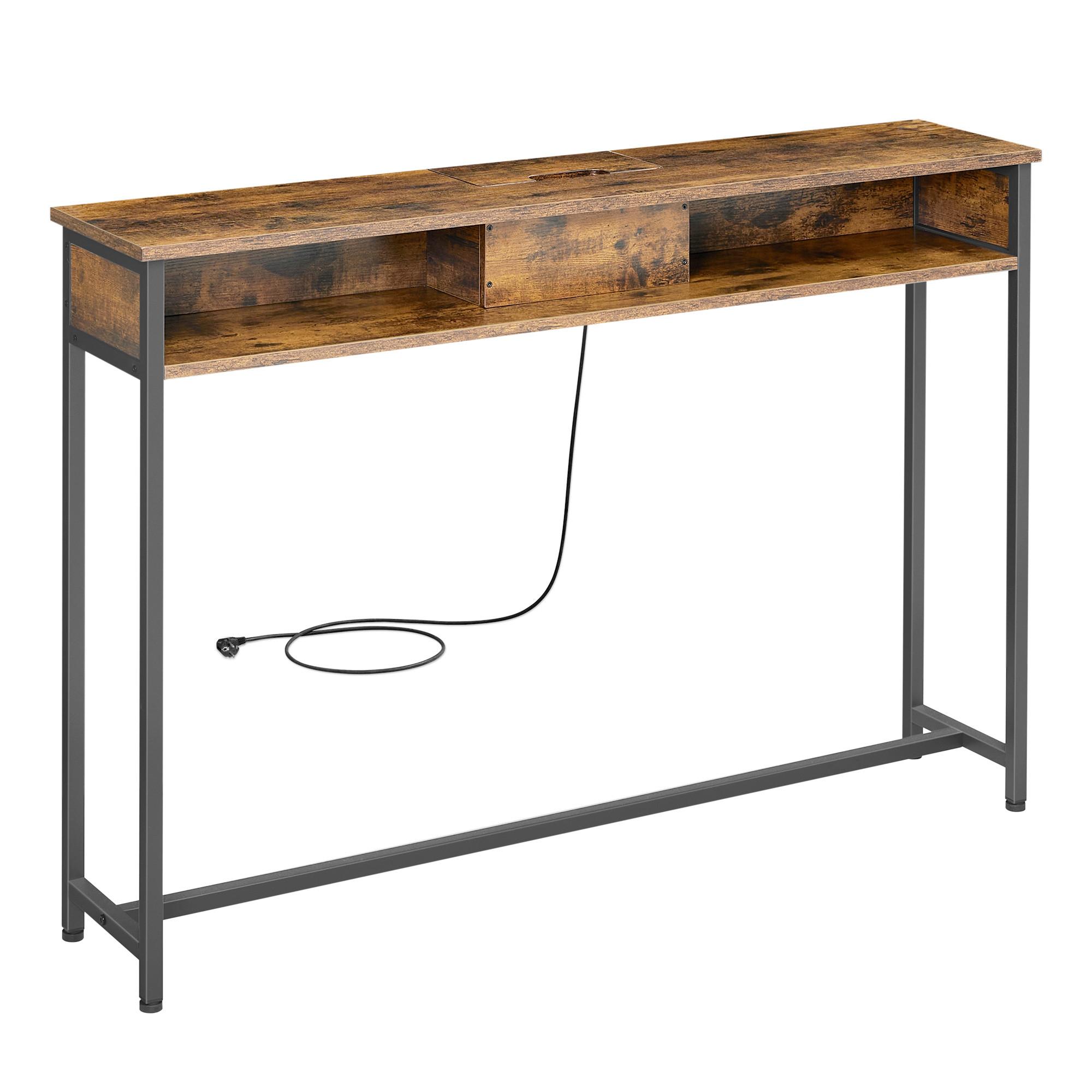 Konsolentisch Schwarz, Dunkelbraun B: 120 Cm - Dunkelbraun/Schwarz, Trend, Holzwerkstoff/Metall (120/81/25cm) - MID.YOU