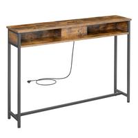 KONZOLOVÝ STOLEK ČERNÁ/BARVA DŘEVA - tmavě hnědá/černá, Trend, kov/kompozitní dřevo (120/81/25cm) - MID.YOU