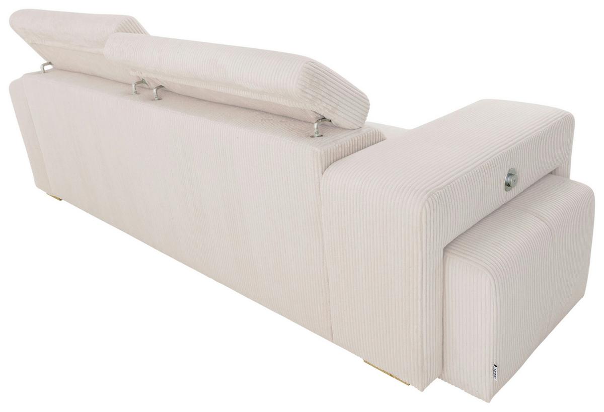 3-SitzerSofa m. Schlaffunktion Sirius S creme, B: 251cm - Creme/Schwarz, KONVENTIONELL, Holz/Holzwerkstoff (251/96/100cm)