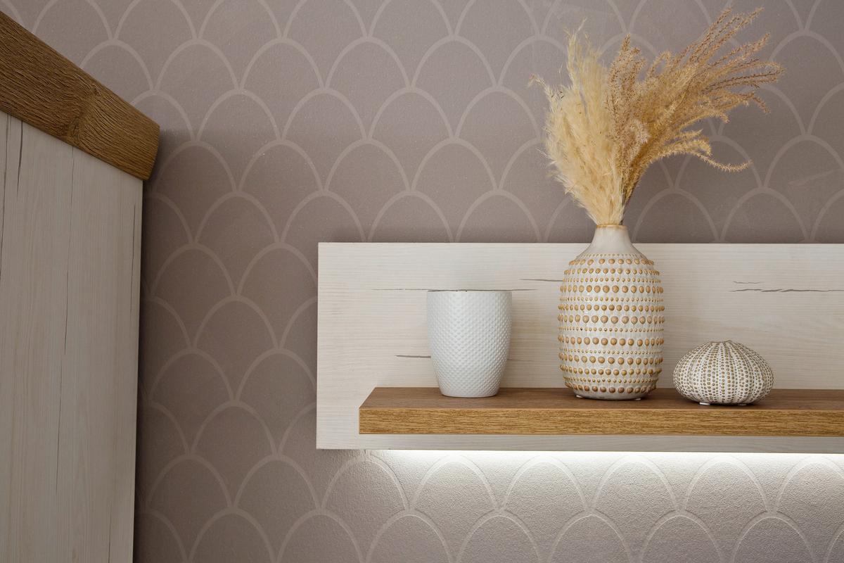 Wandboard Madrid B: 181 cm Eiche-/Pinienfarben - Eichefarben/Pinienfarben, Design, Holzwerkstoff (181/24/22cm) - MID.YOU