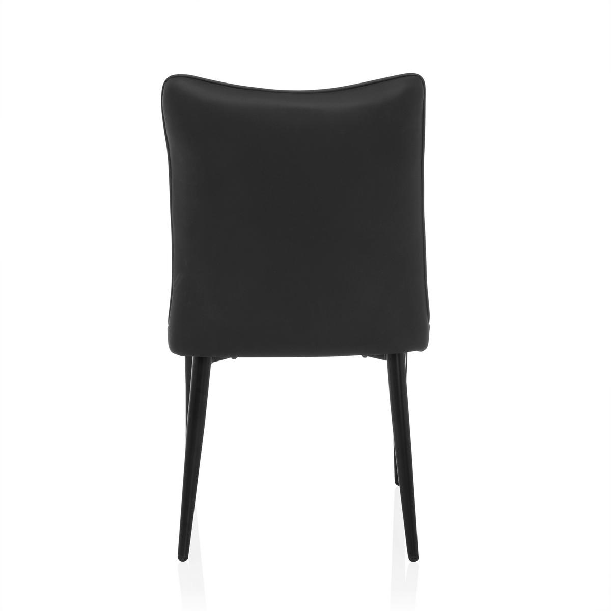 Stuhl Viseto Schwarz B: 47 cm - Schwarz, MODERN, Textil/Metall (47/87/61cm) - MID.YOU