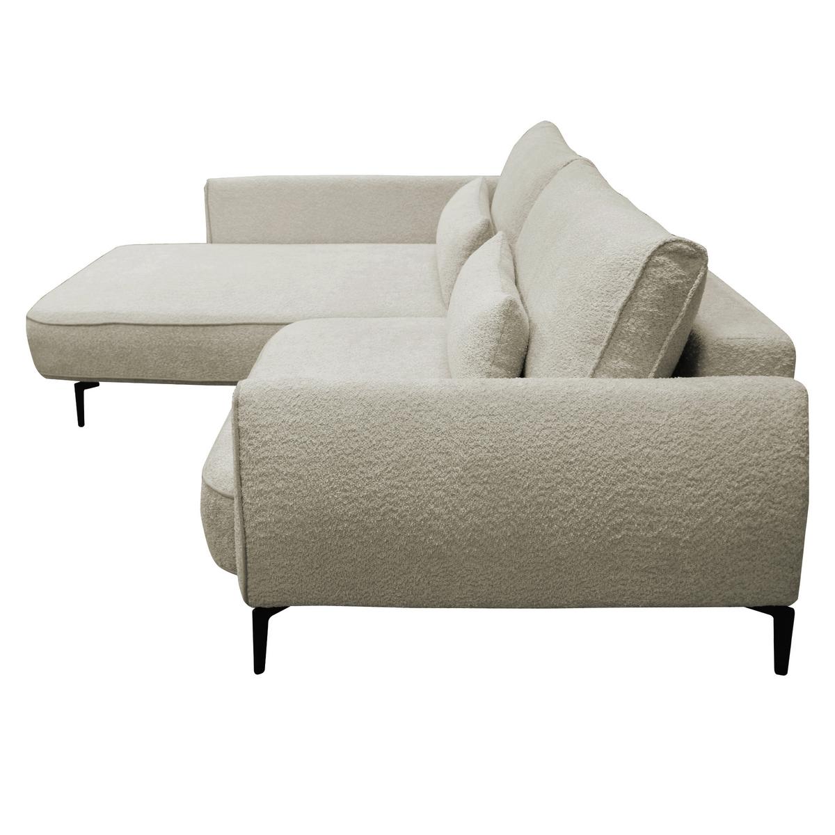 Ecksofa Abriamo Creme 204x273 cm - Creme/Schwarz, Design, Textil (204/273cm) - MID.YOU