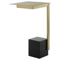 ODKLÁDACÍ STOLEK ROCIO - Design, kámen/sklo (30/30/56cm) - MID.YOU
