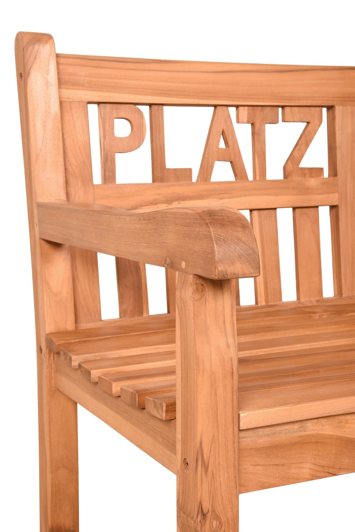 GARTENBANK Echtholz Natur - Teakfarben, Basics, Holz (150/89/63cm) - Gardenson