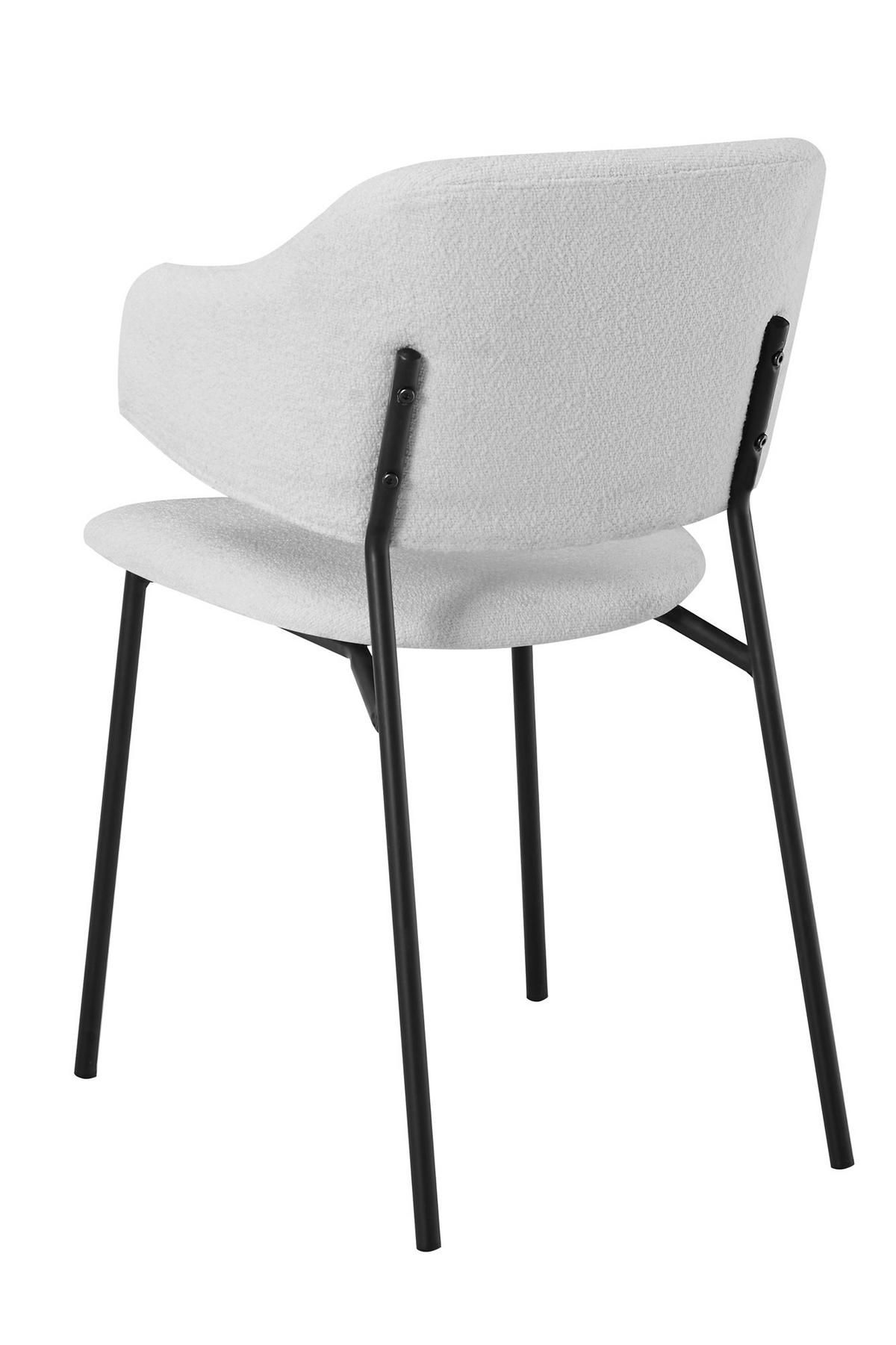 Armlehnstuhl-set Weiß B: 54cm 2-Teilig - Schwarz/Weiß, MODERN, Textil/Metall (54/83/59cm) - Livetastic