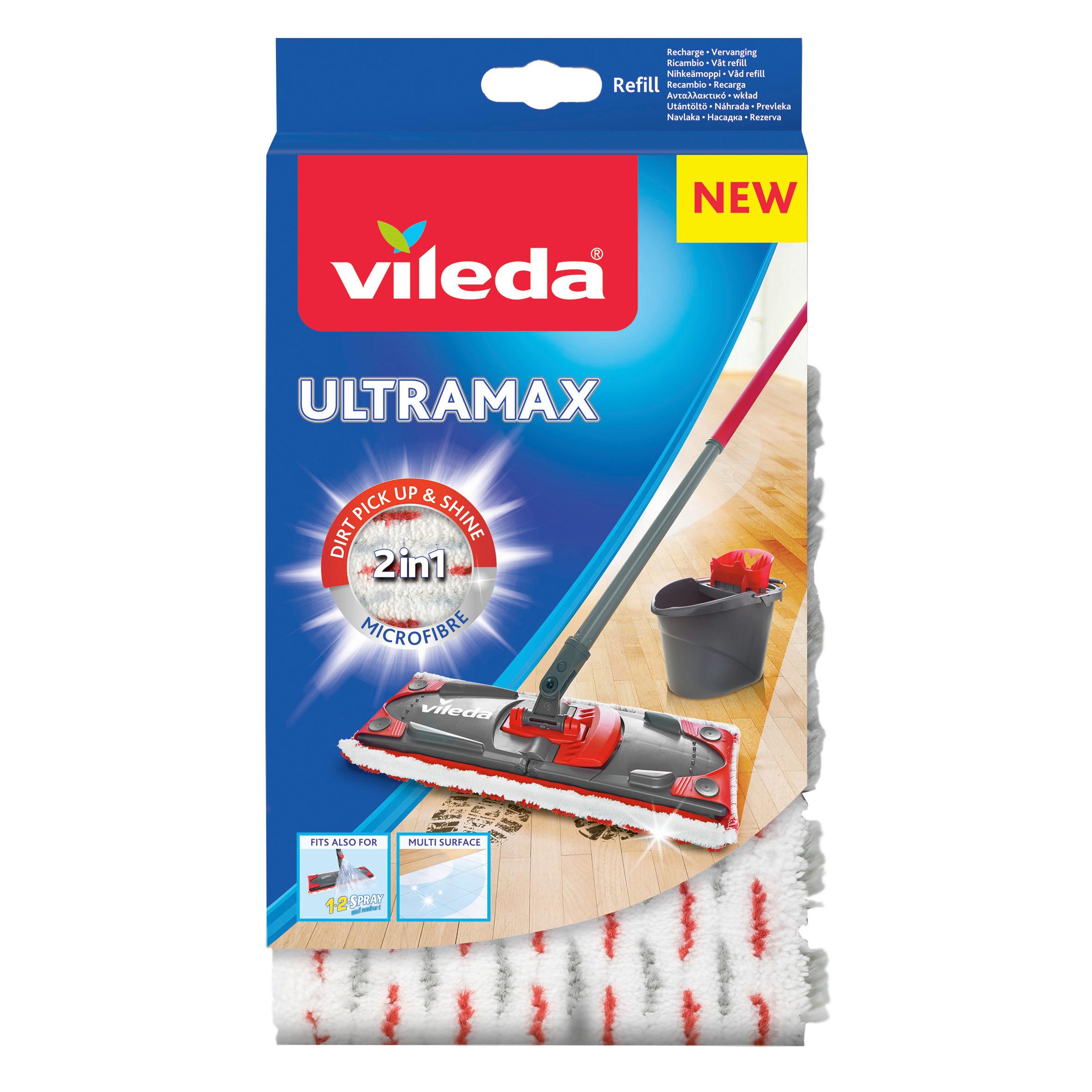 Wischbezug Ultramax - Rot/Weiß, KONVENTIONELL, Textil (14,1/25,8/2,5cm) - Vileda