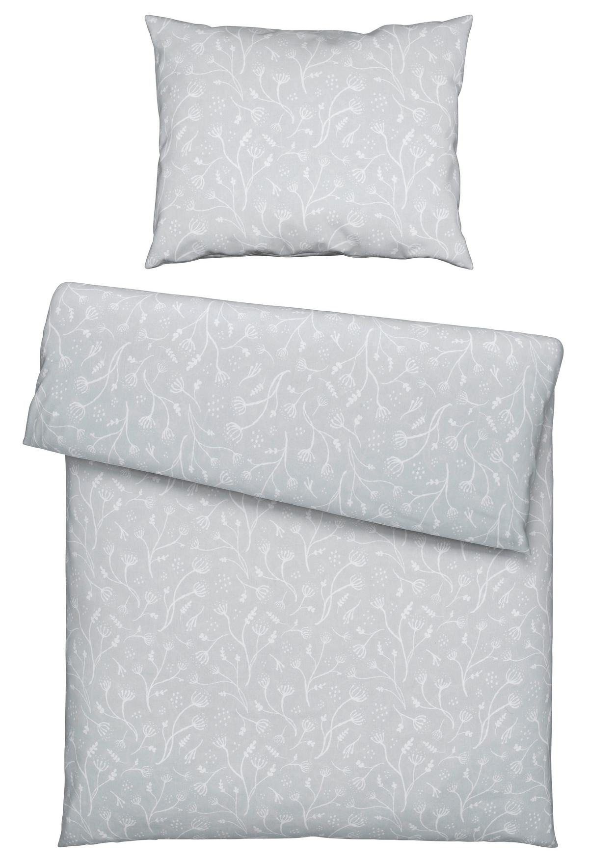 Posteľná bielizeň Frida, 70/90 140/200cm - svetlosivá, Konventionell, textil (140/200cm) - Modern Living