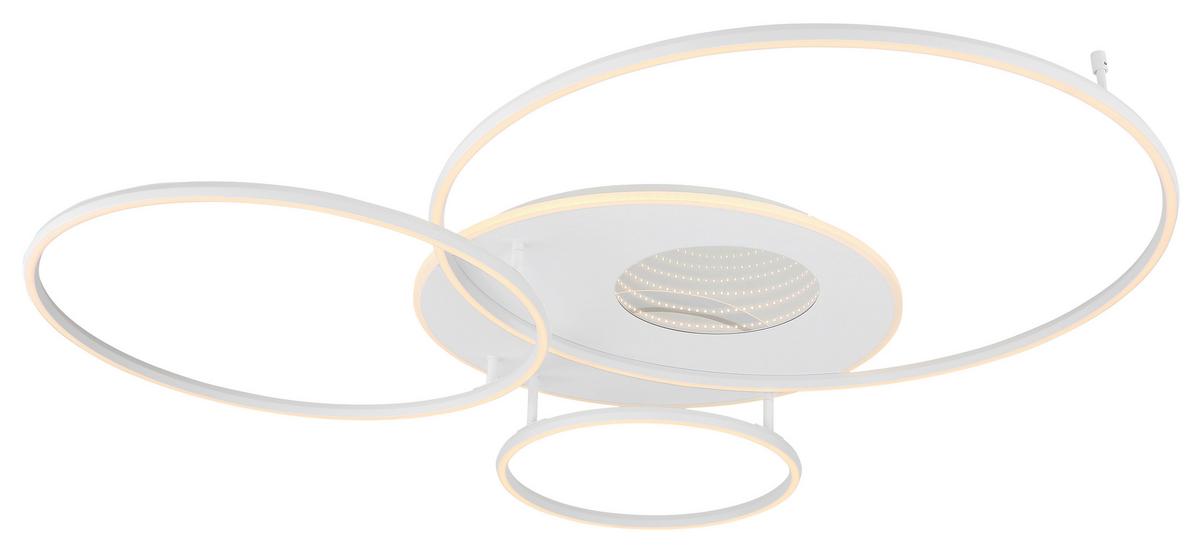 LED-Deckenleuchte Memory-Funktion - Weiß, Design, Kunststoff/Metall (126,4/105,3/13cm) - Globo