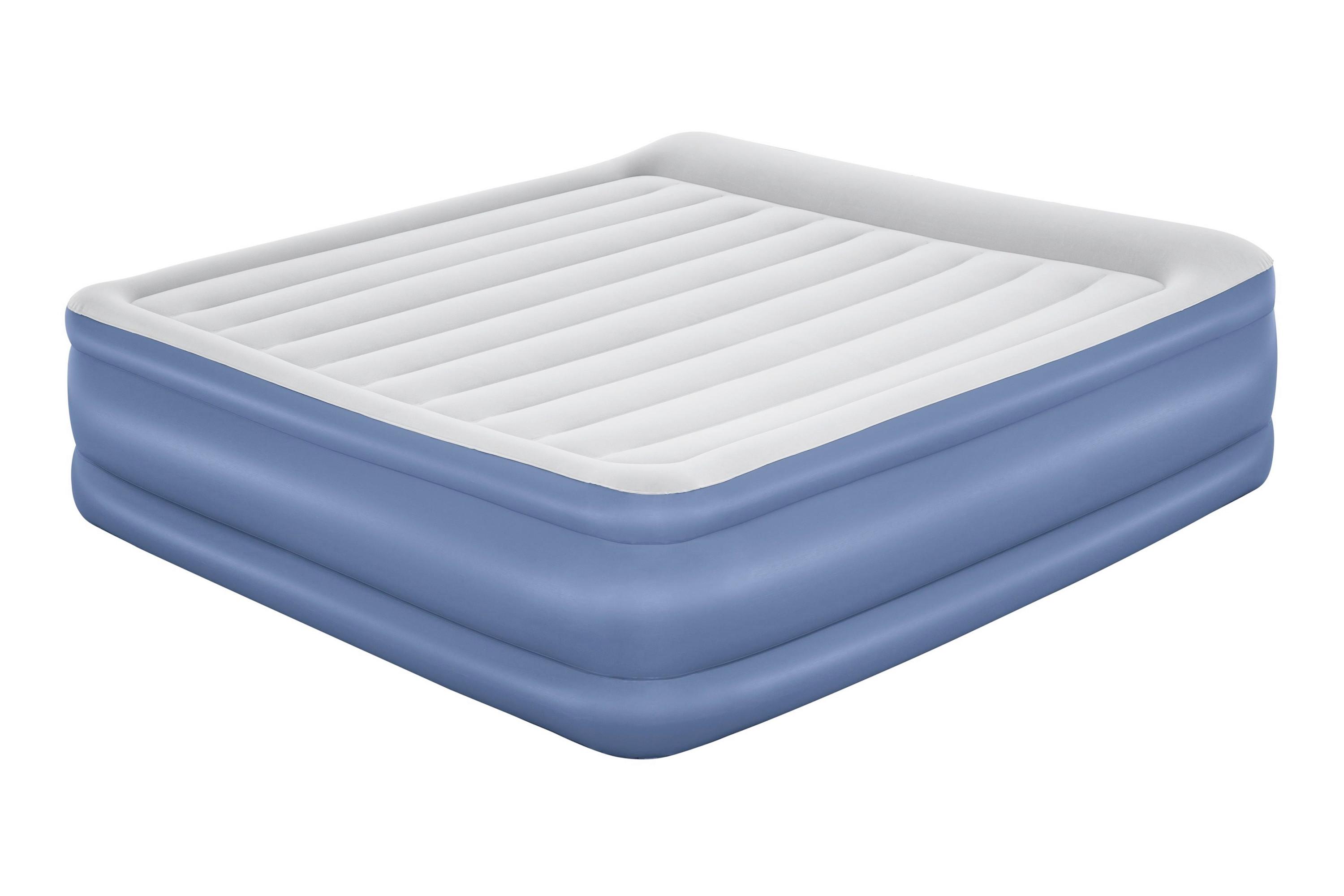 Luftbett Robert 203x193x56 cm bis 300kg, inkl. Pumpe - Dunkelblau/Grau, KONVENTIONELL, Kunststoff/Metall (203/193/56cm) - Bestway