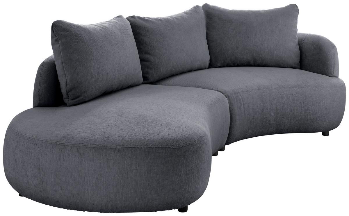 Ecksofa Doppo, Anthrazit S: 250x139 cm - Anthrazit/Schwarz, MODERN, Textil (250/139cm) - Livetastic