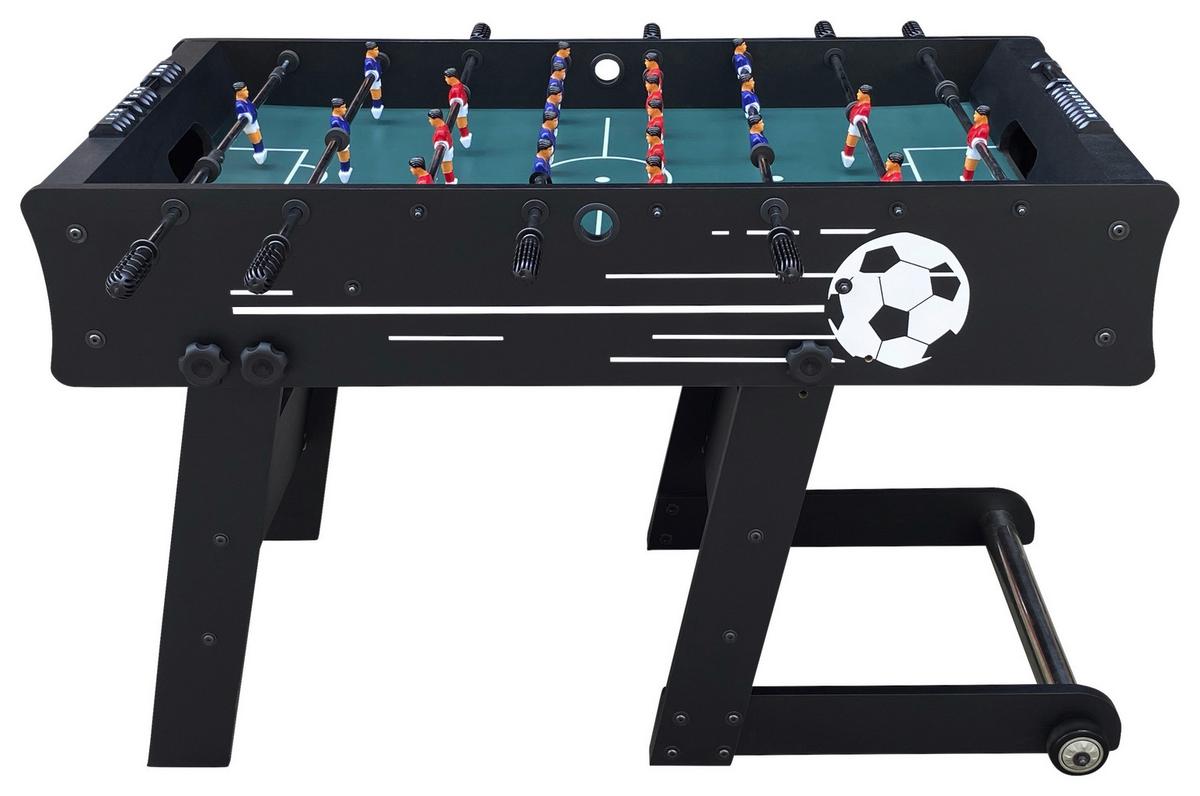 Tischfußball Holz Schwarz 2 Bälle, klappbar - Schwarz, KONVENTIONELL, Holz (61/81/122cm) - Ambia Garden