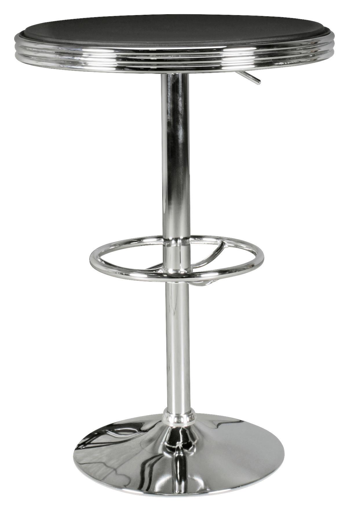 Bartisch Rund American Diner Ø 60 cm Schwarz Bis ca. 30 Kg