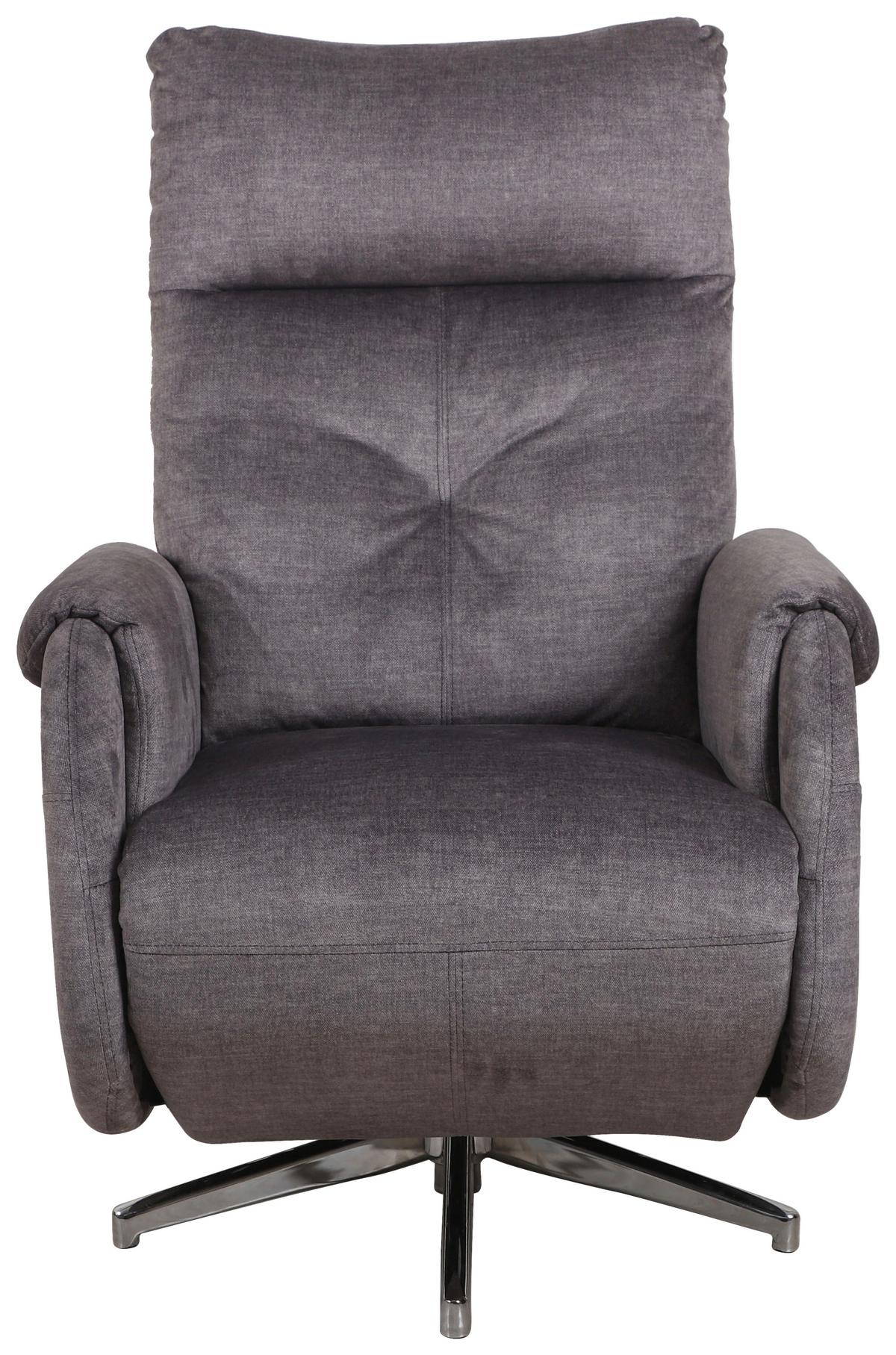 Elektrické TV křeslo MOON, šedá, relax.funkce, do 140 kg - šedá/barvy chromu, Moderní, kov/textil (72/107/159cm)