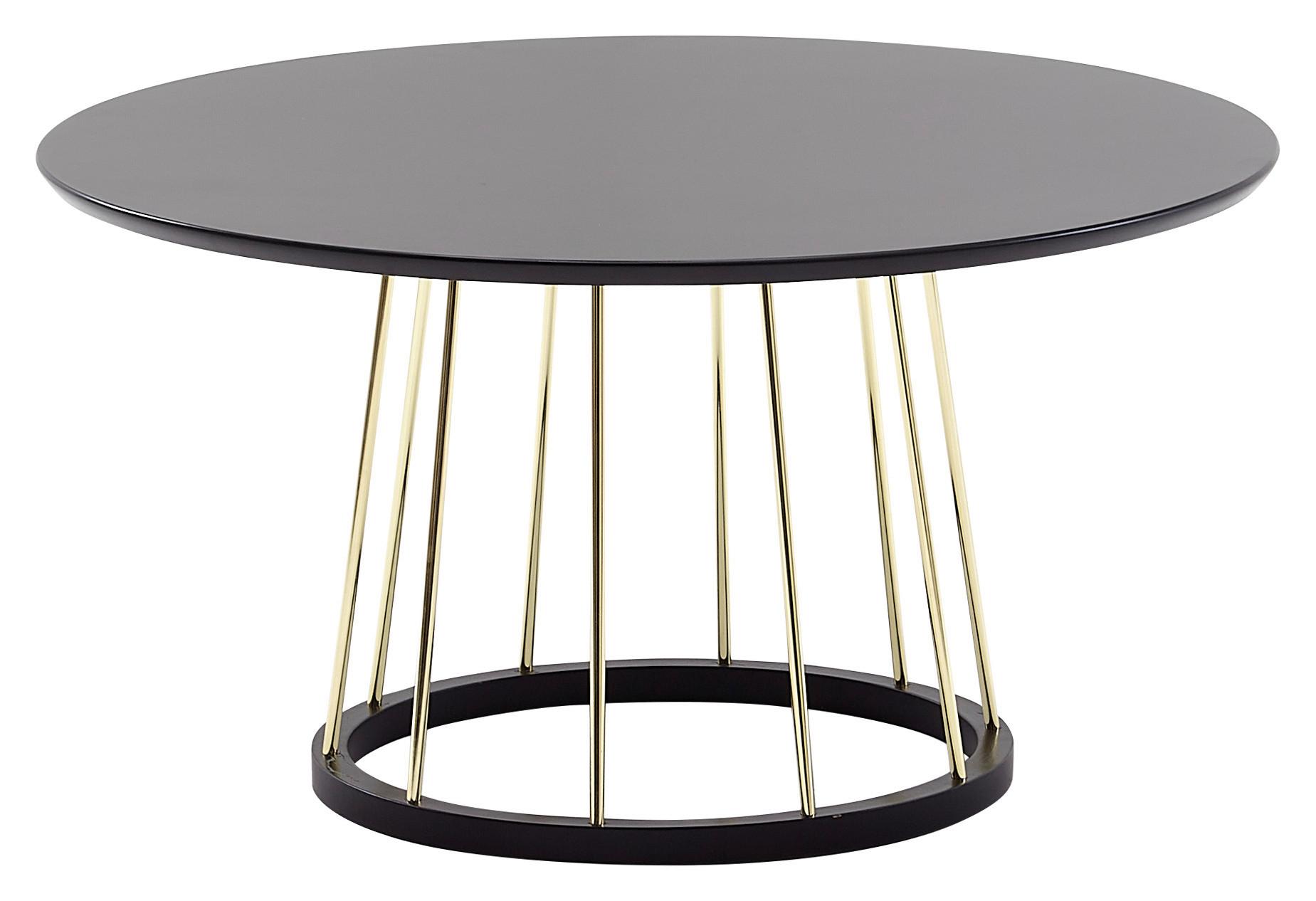 Couchtisch Wl6.489 - Goldfarben/Schwarz, MODERN, Holzwerkstoff/Metall (80/80/42cm) - MID.YOU