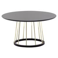 Konferenční stolek černý - černá/barvy zlata, Moderní, kov/kompozitní dřevo (80/80/42cm) - MID.YOU