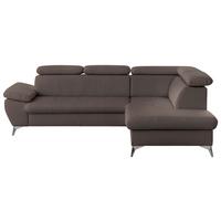 Ecksofa Mit Schlaffunktion Und Bettkasten Gisele Braun - Chromfarben/Braun, KONVENTIONELL, Textil (256/209cm) - Livetastic
